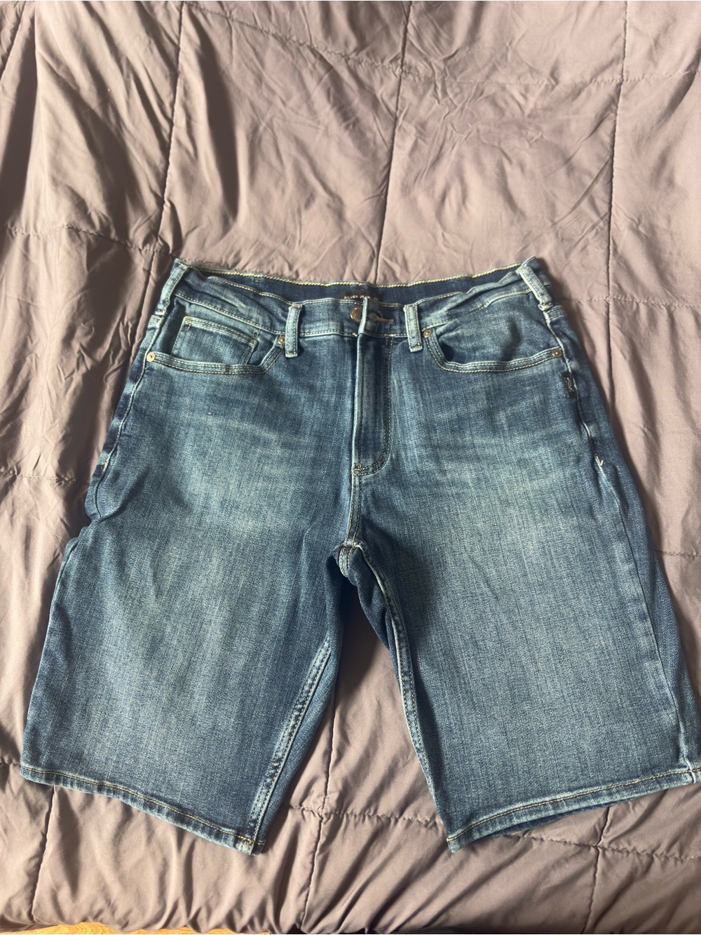 Silver Jean Classic Mid-Blue Denim Shorts